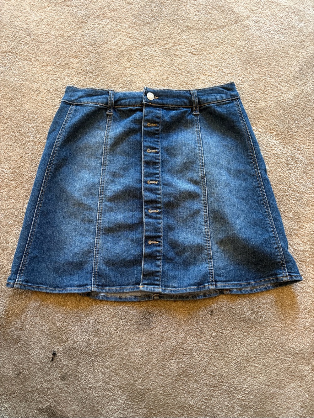 Mossimo Supply Co. Blue Denim Button-Front A-Line Skirt